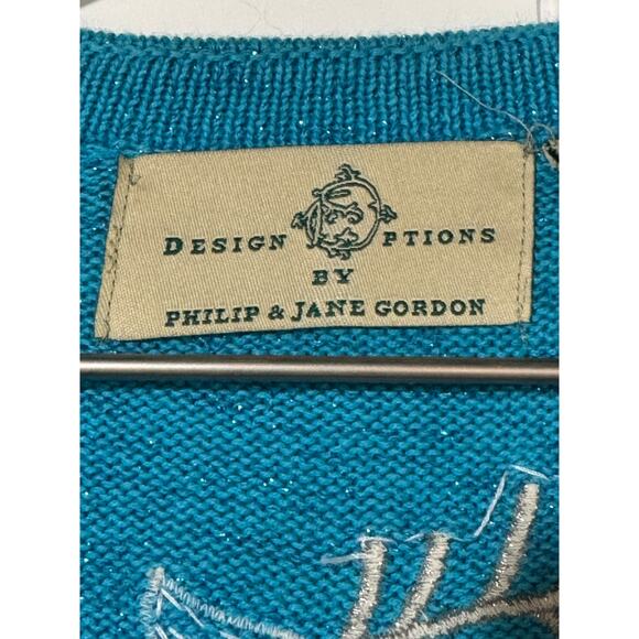 Susan Bristol Holiday Cardigan Vintage Reindeer Embellished Sweater Small - Picture 4 of 12